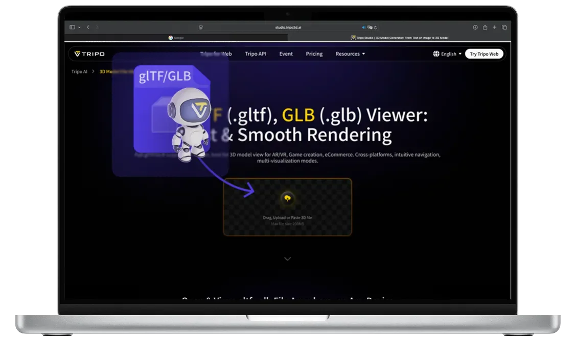 Trình xem file glTF/GLB nhẹ: Không cần đăng ký, không cần cài đặt