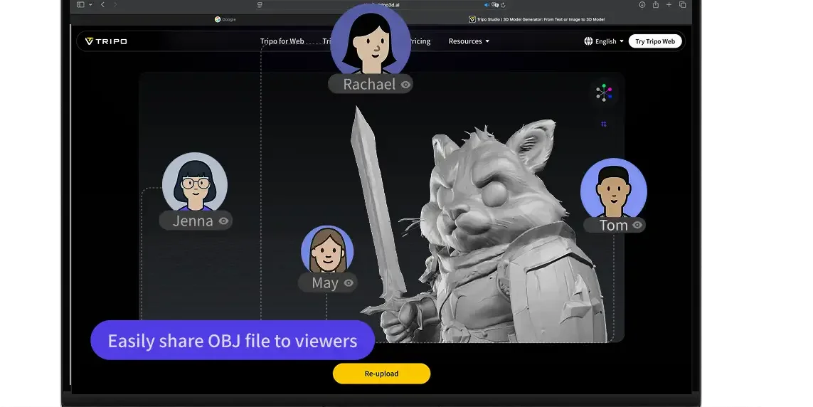分享 OBJ 檔案檢視以進行協作與審查