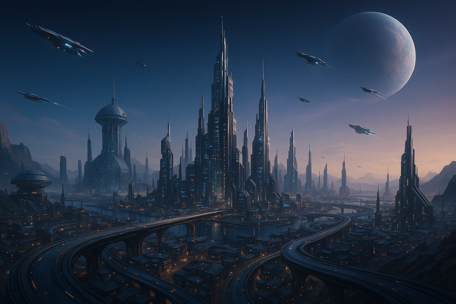 Futuristic cityscape background